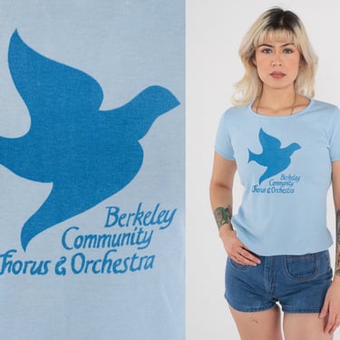 Berkeley Community Chorus & Orchestra Shirt Vintage 80s Graphic California Dove San Francisco Single Stitch 1980s Baby T Shirt Slogan Medium 