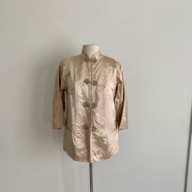 Champagne colored Chinese Embroidered silk jacket for the Blum Store-size 8 (marked 10) 