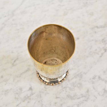 Vintage french silverplate christening cup