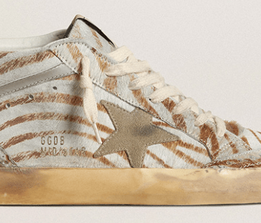 Golden Goose Mid Star Zebra-Stripe Suede Sneakers