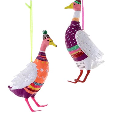 Festive Ducks Ornaments (Set of 2)