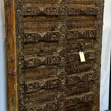 Antique Carved Indian Doors on metal stand from Terra Nova Designs Los Angeles 