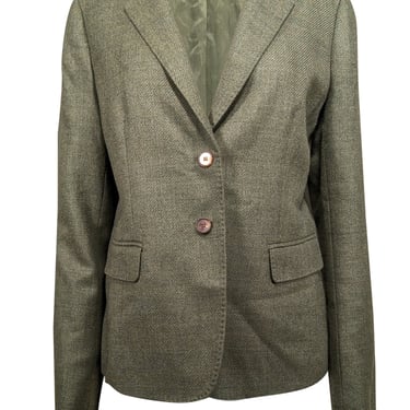 Lafayette 148 -  Green Wool & Silk Blend Blazer Sz 10