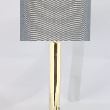 1950s Brass Table Lamp, Denmark / Mid-century / Gray Colour / Vintage Lamp / 