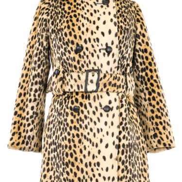 1960s Faux Cheetah Belted Coat
