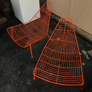 Pair Mid-Century Low Lounge Chairs