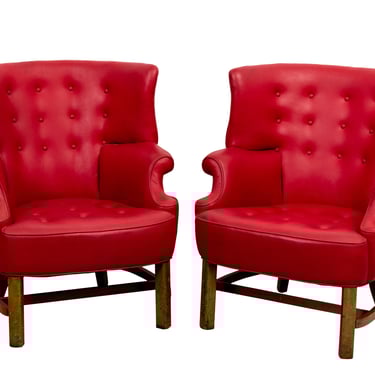 Pair of George III Style Wing Chairs