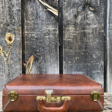 Vintage Airway Suitcase -- Vintage Airway Luggage -- Vintage Briefcase -- Vintage Airway Briefcase -- Brown Leather Briefcase -- Vintage Bag 