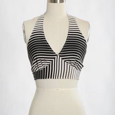 Vintage 90s does 70s cropped halter top 