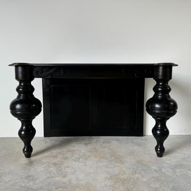 Modern French Oak Black Finish Hollandaise Console Table 