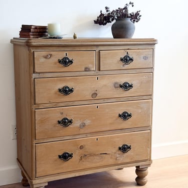 Antique English Pine Dresser, Two over Three 