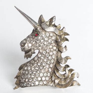 1952 Unicorn Crystal Brooch