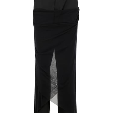 Jean Paul Gaultier Women Tailored Pant With Mesh Sarong