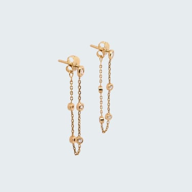 Diamond Front to Back Chain Earrings