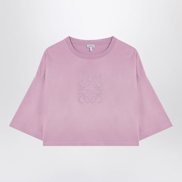 Loewe Cropped Lilac T-Shirt With Anagram Logo Women