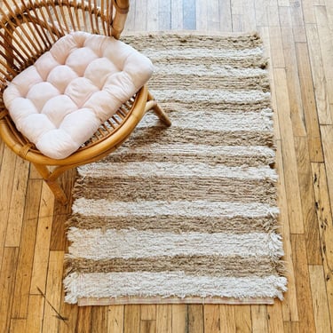 Nuetral Striped Wool Rug