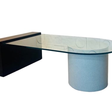 80s Postmodern Memphis Coffee Table in the Style of Massimo Vignelli, Postmodern Memphis Furniture 
