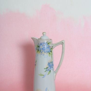 Vintage Nippon studio hand painted chocolate pot | Nippon floral painted tea coffee pot pitcher 