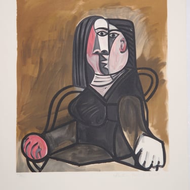 Femme Assise dans un Fauteuil, Pablo Picasso (After), Marina Picasso Estate Lithograph Collection 