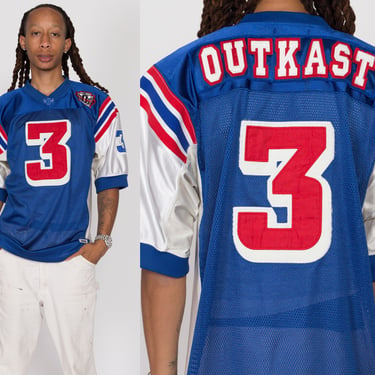 Large Y2K Outkast Clothing Andre 3000 Football Jersey | Vintage Blue Hip Hop Rap Promo T Shirt 