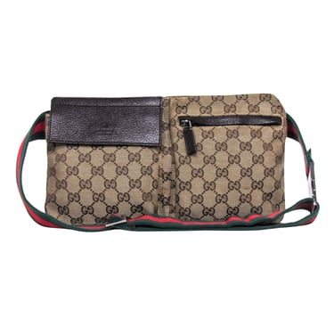 Gucci - Brown Monogram Print Crossbody Belt Bag