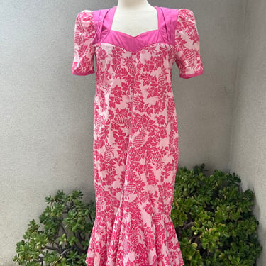 Vintage Hawaiian luau pink floral dress Sz 6 by Hawaiian Heritage by Allen James 