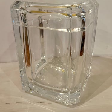 Striking Ice Bucket in Solid Lucite Sliding Top