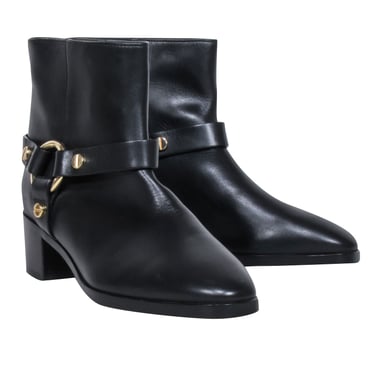 Stuart Weitzman - Black Leather Ankle Detail Short Boots Sz 8.5