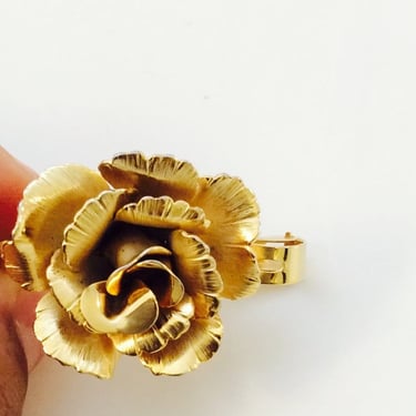 Vintage Giovanni Metal Rose Scarf Pin Clip Gold-tone Scarf Clip 1960's 60's Signed Retro Floral Gold Plated Jewelry Mother's Day Gift 