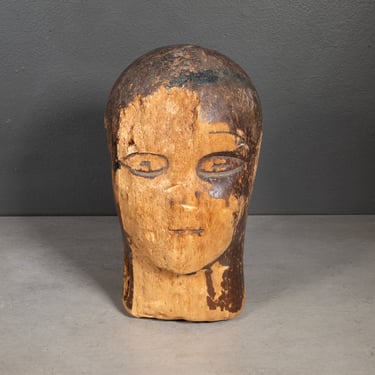 Antique Primitive Cork Mannequin Display Head c.1930