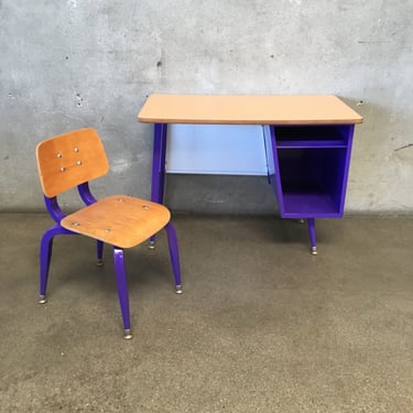 American Keating Kid's Desk with Chair P.C. Purple &amp; White