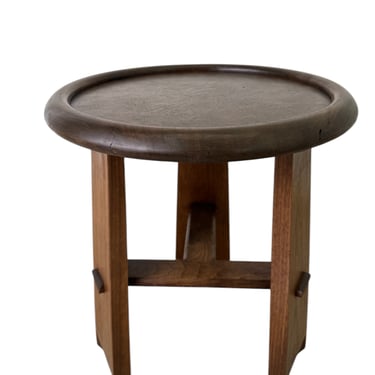 Walnut Side Table with Burr Walnut Top