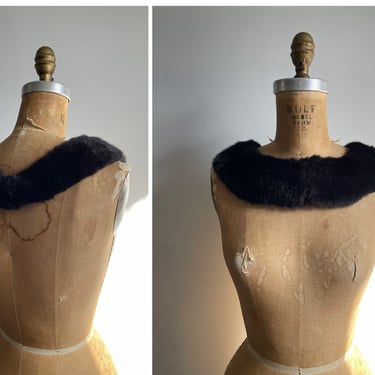 Vintage ‘90s Y2K faux fur collar | espresso brown, vegan faux mink dress or sweater collar 