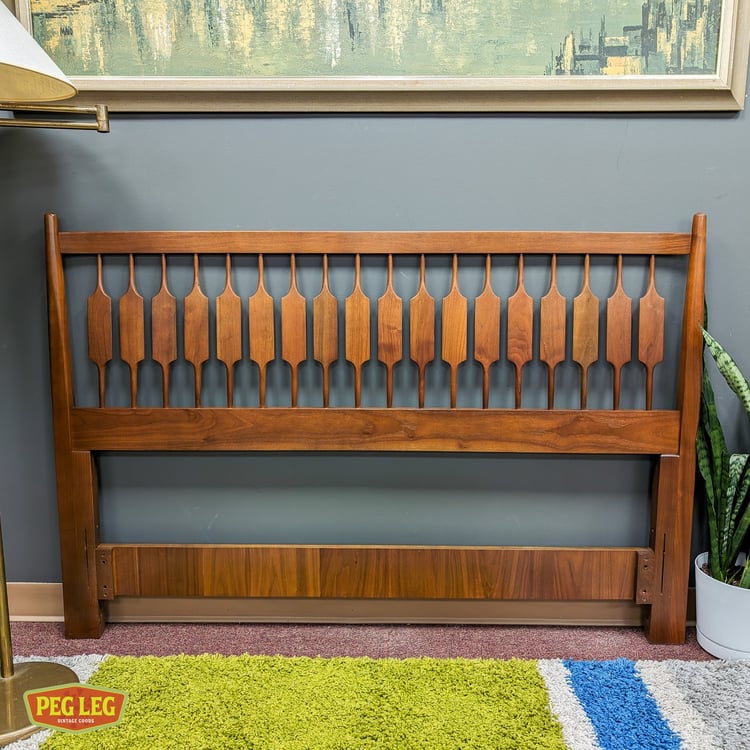 Mid-Century Modern walnut headboard (queen/full) from the Declaration collection for Drexel