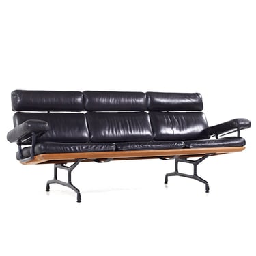 Charles and Ray Eames for Herman Miller Mid Century ES-108 Walnut and Leather Sofa - mcm 