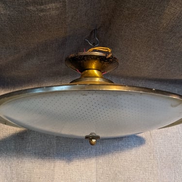 Vintage MCM Semi Flush Saucer Light