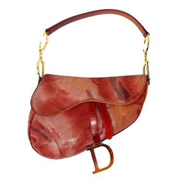 Dior Red Tie-Dye Saddle Bag