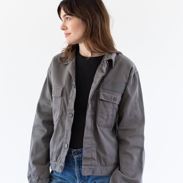 Vintage Grey Two Pocket Blouson Jacket | Unisex Cotton Utility Work | Made in Italy | M | IT489 