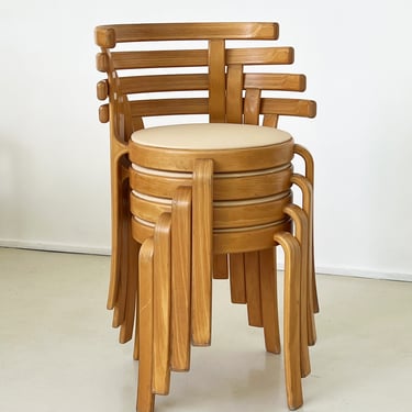 1980's Magnus Olesen Chair Designed by Rud Thygesen &amp; Johnny Sorensen Pale yellow