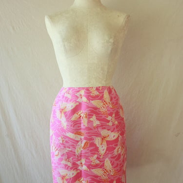 90s Y2K Neon Pink Butterfly Print Mini Skirt Size M 