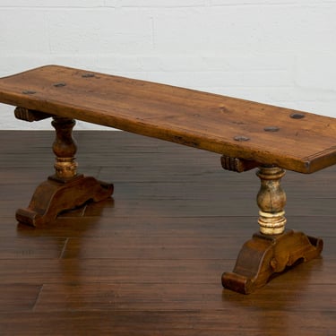 Antique Country French Monastery Style Maple Coffee Table 