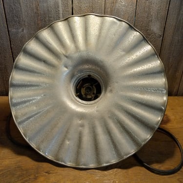 Vintage Service Station Crinkle Cut Aluminum Light Shade.