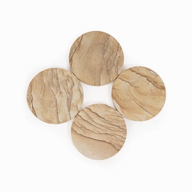 Vintage Sandstone Coaster Set Round 