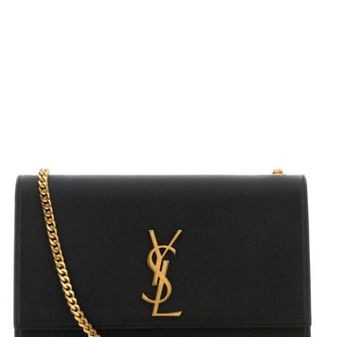 Saint Laurent Woman Black Leather Medium Kate Shoulder Bag