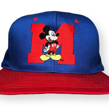 Vintage 90s Mickey Unlimited “M” Logo Block Letter Drew Pearson SnapBack Hat Cap 