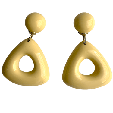 French Designer Marc Labat Paris Cream Resin Earrings