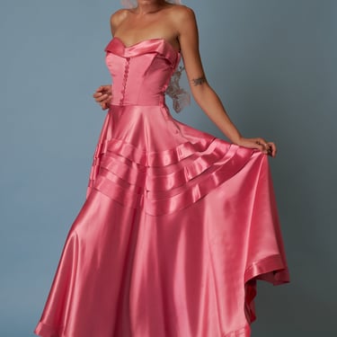 Rosewood Satin Gown