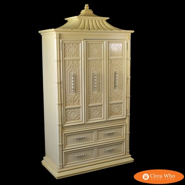 Hollywood Regency Pagoda Cabinet by Thomasville