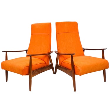 #1475 Pair of Milo Baughman Recliner 74 Lounge Chairs