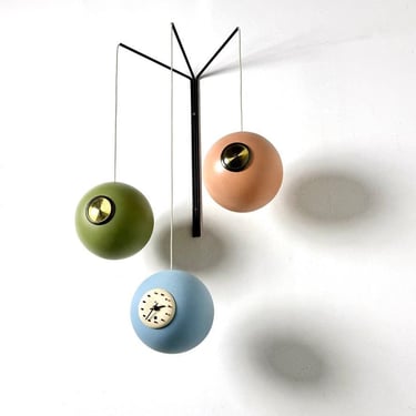 Rare Peter Pepper Ceramic Wall Mounted Hanging Atomic Weather Station Mobile Sculpture 1950s Mid Century Modern 